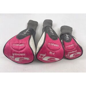 Walter Hagen JR Girls Series II Golf Headcover Set Driver FW Hybrid Pink Grey
